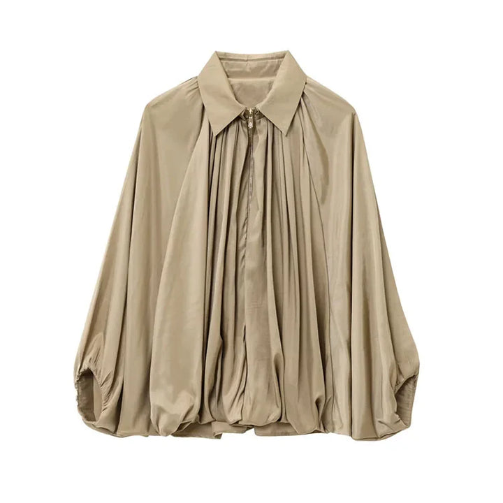 Maven Satin Pleated Bomber